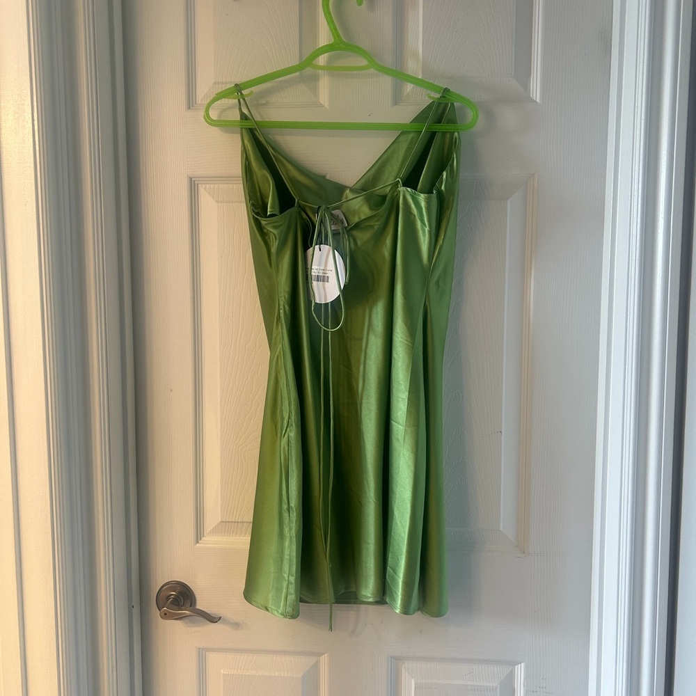 Princess Polly Green Satin Chemise With Long Sleeve Cover